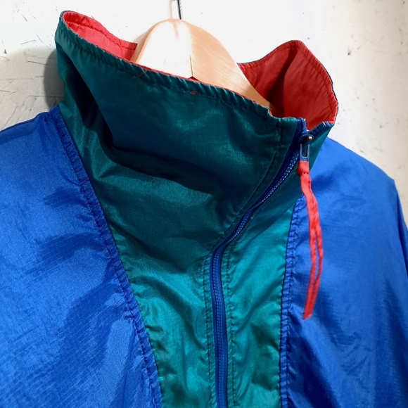 Columbia | Vintage Colorblock Windbreaker Jacket - Blue, Green, Red - Picture 2 of 8